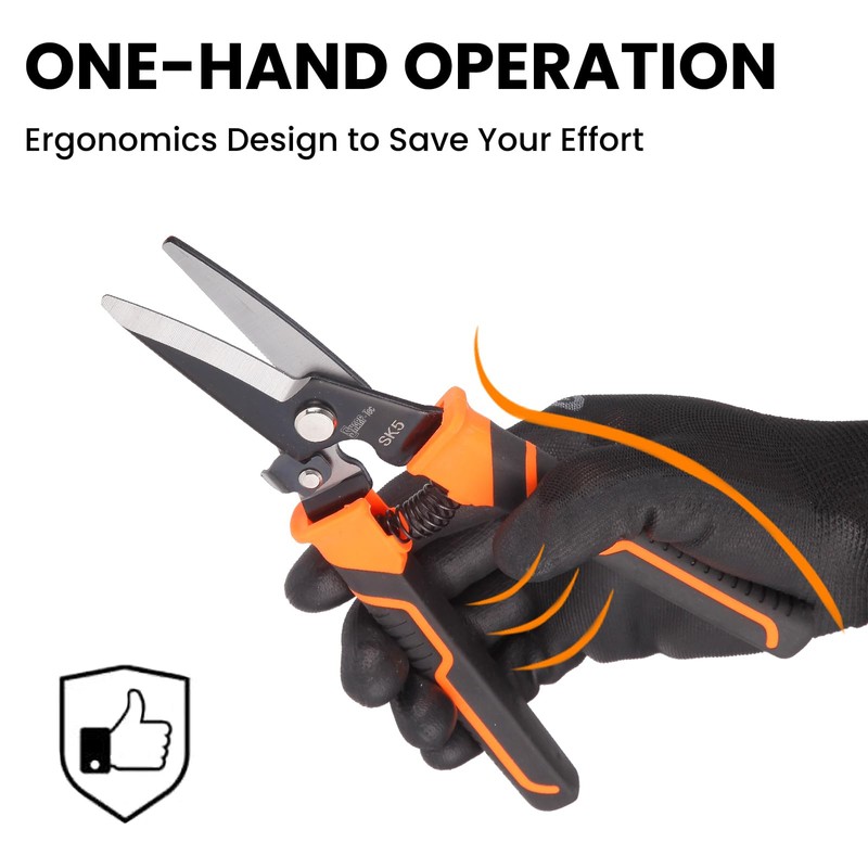 Sharp-tec 8 inch Aviation Tin Snip, Straight Shears with Safty