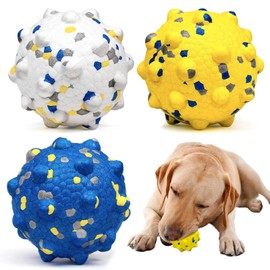 Dog Toy Ball, Lightweight, Flexible, Throwable Chew Toy (Multicolor)