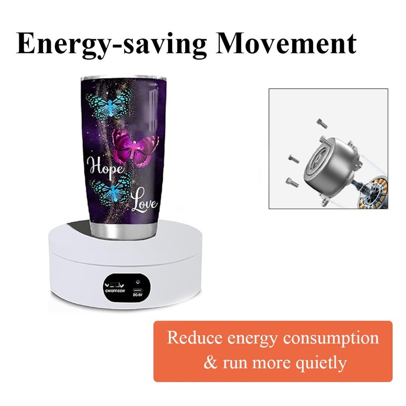 TopHomer Rotating Display Stand, 360° Electric Rotating Platform 5KG Load