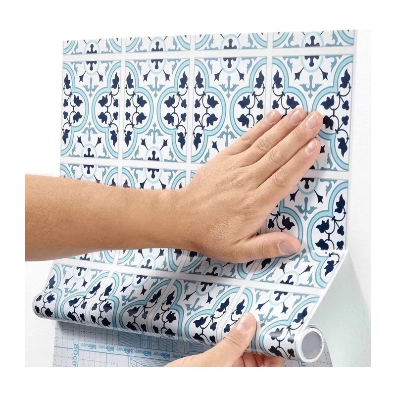 Betterware Rollo Papel Tapiz Auto Adherible Piedra Laja Mosaico Vinil