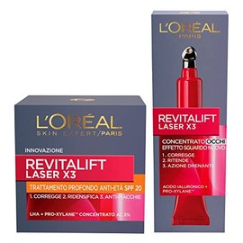 L'Oréal Paris Revitalift Laser X3 Deep Anti-Ageing Treatment SPF20 with Hyaluronic Acid and Pro-Xylane + Revitalift Laser X3 Anti-Wrinkle Concentrated Eye Contour Cream with Pro-Xylane