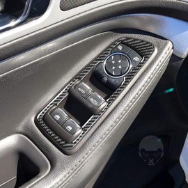 Real Premium Carbon Fiber Compatible with Ford Explorer 2011 2012 2013 2014 Accessories Car Rising and lowering Cover Sticker Decals Interior Trim