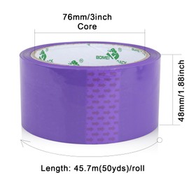 BOMEI PACK Recambios de Cinta de Embalar, Cinta de Embalar con Dispensador para Envíos, Mudanzas y Embalajes, 6Rollos 1.88 Pulgadas x 50 Yardas (morada)