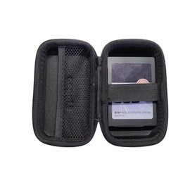 Protective Hard Case for Hard Drives SSD HDD External Dimensions 140 x 70 x 60 mm Inner Dimensions 135 x 65 x 58 mm Shock Protection Integrated Mesh and Elastic Band Black (M)