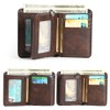 MANBANG Mens Wallet Zipper Genuine Leather RFID Card Holders Cowhide