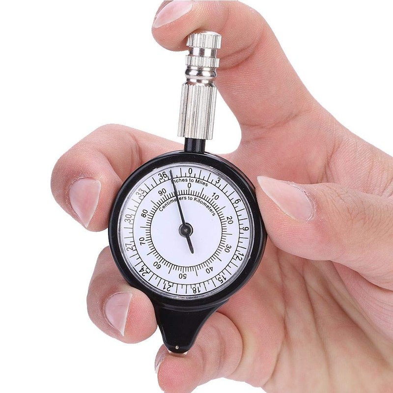 Hiking Walking Camping On Tour Map Measurer, Distance Calculator Reading