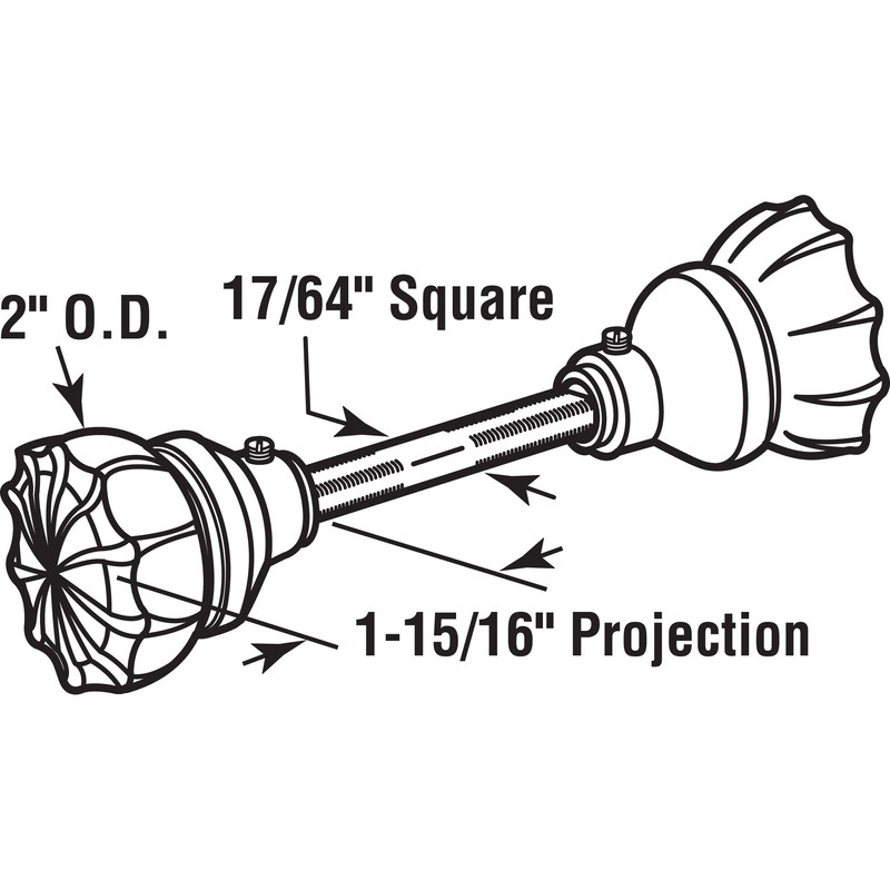 Prime-Line E 28317 Mortise Style Fluted Glass Door Knobs -