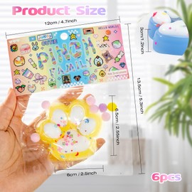 LTFIOON Cat Paws Squishy, 6 Pieces Squeeze Toy, Cat Paw Squishy, Taba Squishy Cat, Cute Soft Cat Paws Squeeze Toys for Children and Adults, Squishy Cat Paw for Stress Relief