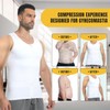 PODFAN Mens Compression Shirt Zipper, Gynecomastia Tummy Control Vest, Back