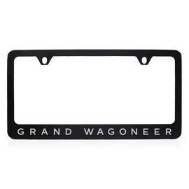 JEEP Grand Wagoneer Black Powder Coated Metal License Plate Frame with an Engraved EPOXY Filled Design