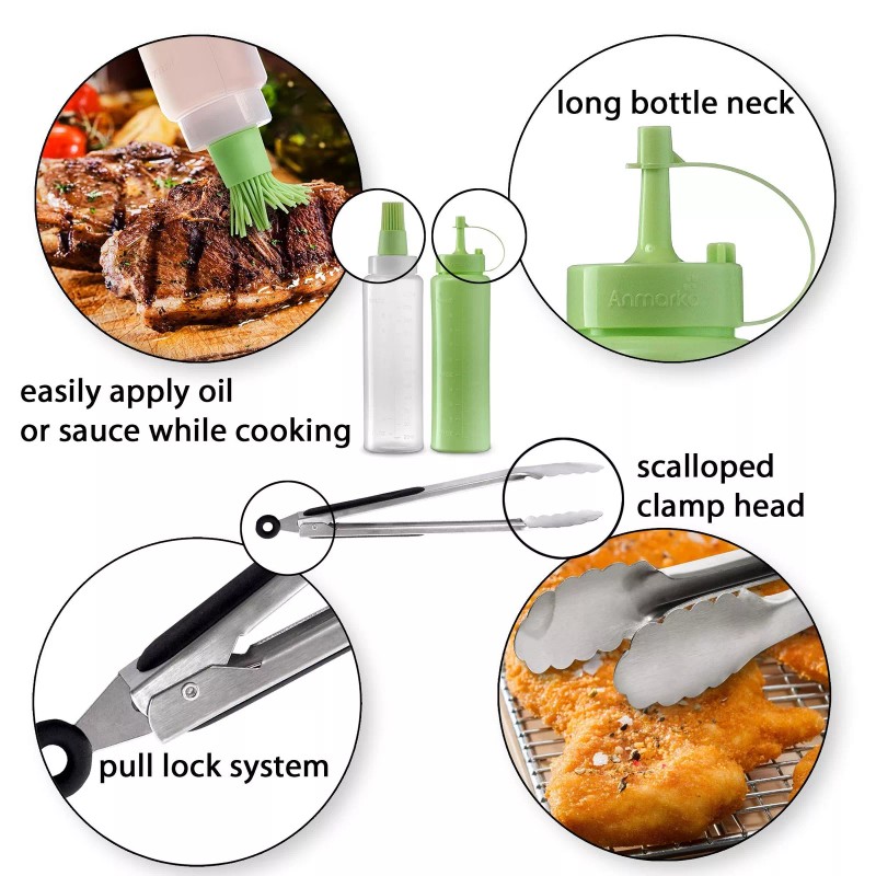 Anmarko Metal Spatula Set - Griddle Accessories kit - Grill