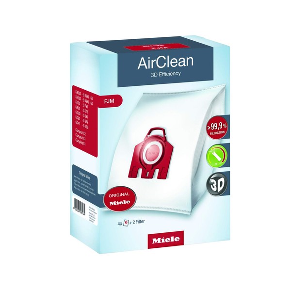 Miele AirClean 3D FJM Vacuum Cleaner Bags White 4 Count(Pack of 1)