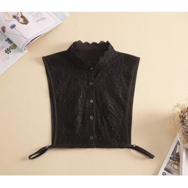 SUZALA Women Detachable Dickey Collar Half-Shirt Fake Collars Removable Fake Collar for Blouse ClassicLace-Black