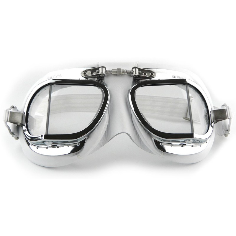 HDM Halcyon MK49 Leather Motorcycle Goggles for Open Face Helmets