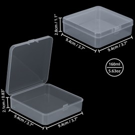 BELLE VOUS Storage Boxes Small Clear Plastic Box with Snap Lid Set (24 Pieces) - L9.4 x W9.4 x H2.8 cm - Mini Storage Box for Pills, Beads, Jewellery, Crafts and Small Parts