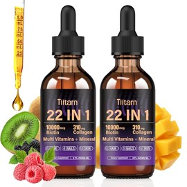 Liquid Collagen, Biotin & Hyaluronic Acid – Hair Growth Vitamins and Mineral Supplements for Women and Men Supports Hair, Skin & Nails | Vitamin B Complex-60ML 2Pack