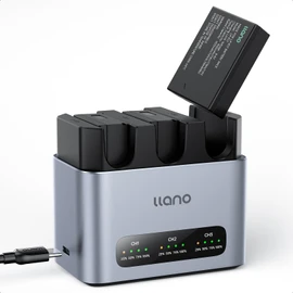 llano 3-Pack LP-E17 Battery & 30W Fast Charger Set:3-Slot for Canon EOS R50 R8 R50V R10 R100 RP T6i T7i T8i T6S SL2 SL3 M3 M5 M6 77D 200D 250D 750D 760D 800D 8000D, LED, USB-C, Durable CNC Aluminum