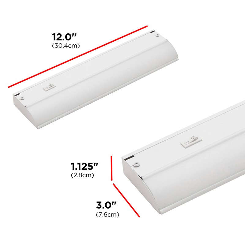 UltraPro 12 inch Hardwired Under Cabinet Lights, On/Off Only, 2700K