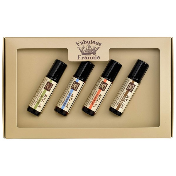 Fabulous Frannie Roll On Natural Ingredients and Pure Essential Oils - Includes Muscle Ice, Boo Boo, Easy Breathzy, and Protect (Compared to Thieves) Pre-Diluted