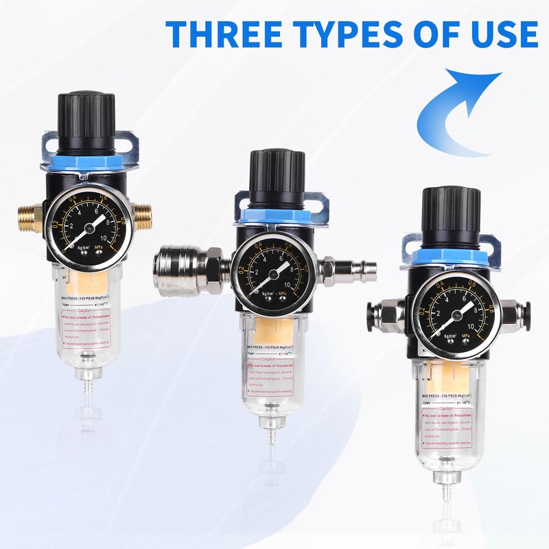 SWAWIS Pressure Regulator Compressed Air Water Separator Compressed Air 1/4