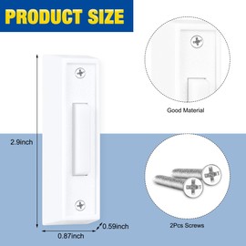 Saillong 2 Pcs Lighted Doorbell Button, Wired Door Bell Push Buttons LED Door Chime, Wall Mounted Doorbell Switch Garage Doorbell Button (White, Warm Light)