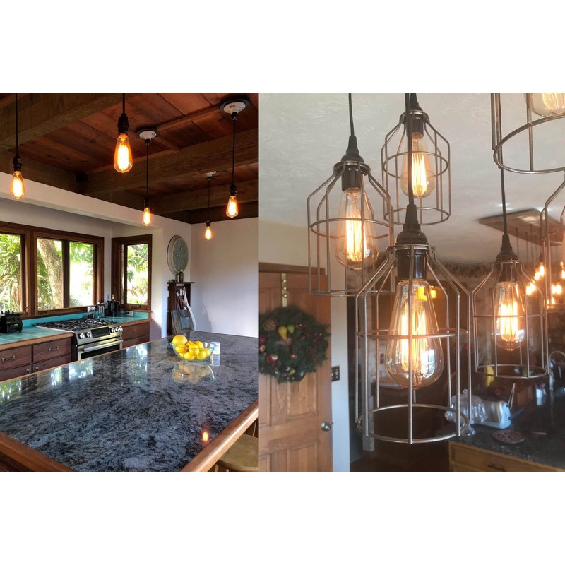Aplstar E26 E27 Light Socket,8-Pack Black Edison Retro Pendant lamp