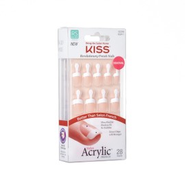 KISS Salon Acrylic, Press-On Nails, Nail glue included, 'Power Play', Pink, Real Short Size, Squoval Shape, Includes 28 Nails, 2g glue, 1 Manicure Stick, 1 Mini File