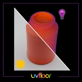 UV Floor - Acrylic Paint - Special Black Light and Ultraviolet - Bright - Flowing and Highly Pigmented - Neon Colours - Neon Orange - 250 ml