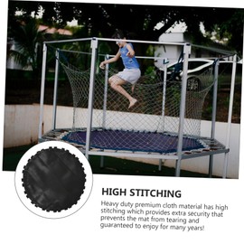 Mipcase 1Pc Replacement Jumping Mat for Round Trampolines Durable Black Trampoline Mat with Rings for Enhanced Bounce and Breathable Design for Outdoor Use