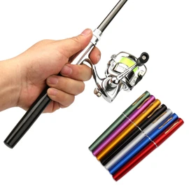 Collapsible Fishing Rod Reel Combo Mini Pen Fishing Pole Kit Telescopic Fishing Rod Spinning Reel Combo Kit