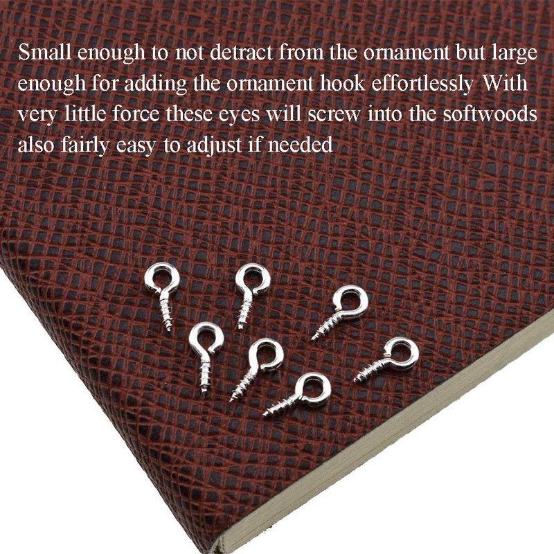Binzzo 1/3 Inch Small Screw Eyes Solidly Closed Eyelet Threads