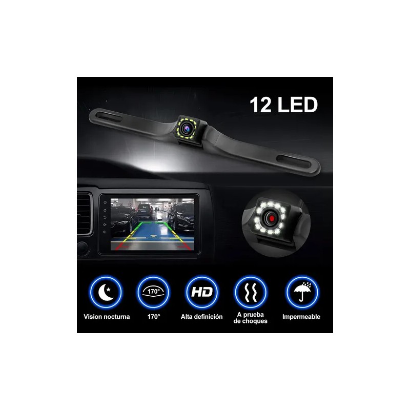 Cámara De Marcha Atrás Para Coche 12 Luces Led Impermeable