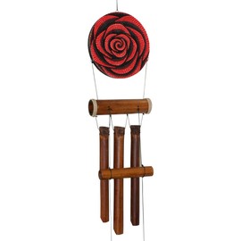 Cohasset Gifts 279H Cohasset Rose Harmony Bamboo Wind Chime, Hand Painted Dotted Red