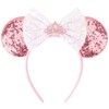DRESHOW Mouse Ears Bow Headbands Glitter Party Decoration Cosplay Costume