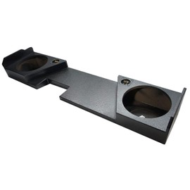 American Sound Connection Compatible with GMC Sierra 2014-2018 Double Cab Dual 12" Sub Box Enclosure - Rhino Coated