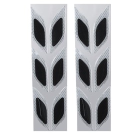 12 Pcs/ 2 Sets White Carbon Fiber Reflective Sticker,3D Reflective Safety Night Visibility Warning Strips, Carbon Fiber Anti-Scratch Stickers