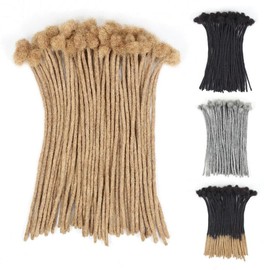 Sangtok 12 inch 40 Strands Loc Extensions Human Hair, 0.6cm Width Real Human Hair Dreadlocks Extensions for Man/Women Full Handmade Dreads Can be Dyed(27)