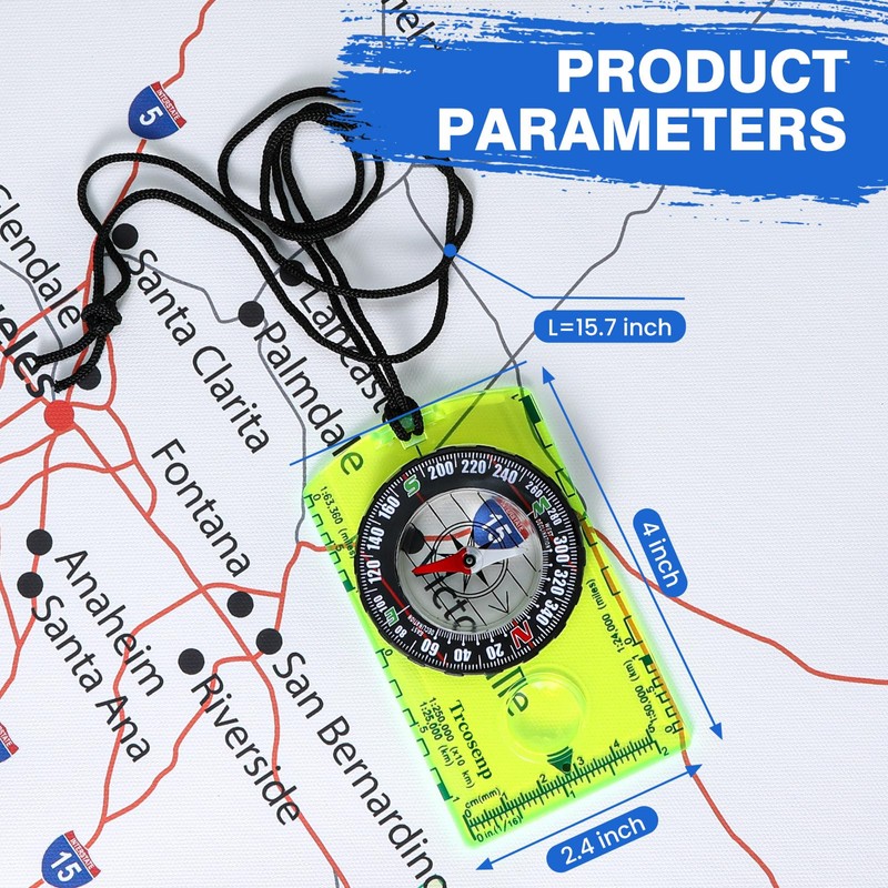 Orienteering Compass, Hiking Survival Compas, Compasses Kids for Magnetic Camping