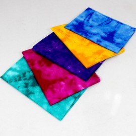 TFG 5 Pcs Mottled Melody Batik Fat Quarters (50cm x 55cm) 100% Cotton Fabric Bundle for Sewing Quilting Crafting Scrapbook Projects