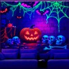 AOHMPT Glow-in-the-Dark Halloween Tapestry - UV Reactive Black Light Wall