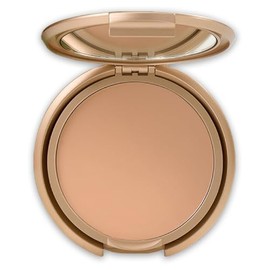 Maquillaje en Crema con Vitamina E y Dry Flo Larga Duración, Cobertura Total, Tono Medio, con Espejo y Esponja No Irrita Ni Tapa los Poros Cream Foundation Línea Deluxe Línea de Lujo