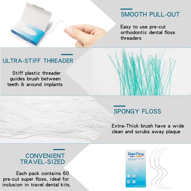 Super Floss Dental Floss for Braces, Pre-Cut Strands (1 Pack