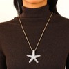 Nojess Starfish Necklace for Women Gold Shell Seashell Charm Pendant