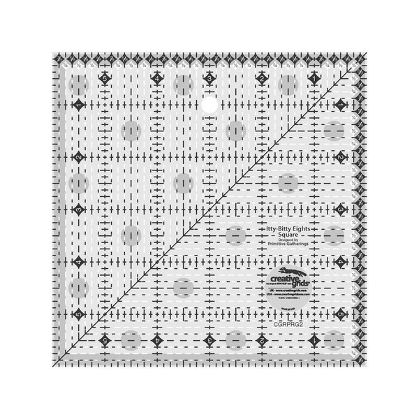Creative Grids Itty-Bitty Eights Square Quilt Ruler 6in x 6in - CGRPRG2