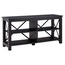 Henn&Hart Rectangular TV Stand for TV's up to 55" in Black, TV Stands for the Living Room