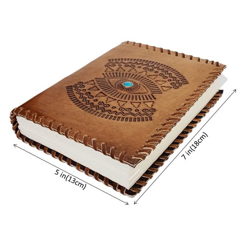 Purpledip Leather Journal 'The Eye': Vintage Design Diary Notebook (12450)