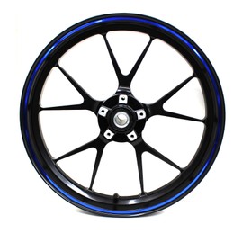 Finest Folia Wheel Rim Sticker Chrome Rim Design Including Mounting Tool Complete Set Suitable for 17 Inch and 16 Inch 18 Inch 19 Inch Rims Motorcycle Car Bicycle (Chrome Blue)