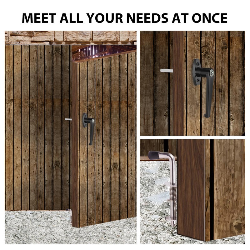 Hurrikom Shed Door Latch Kit with 5 Keys -L-Handle Lock