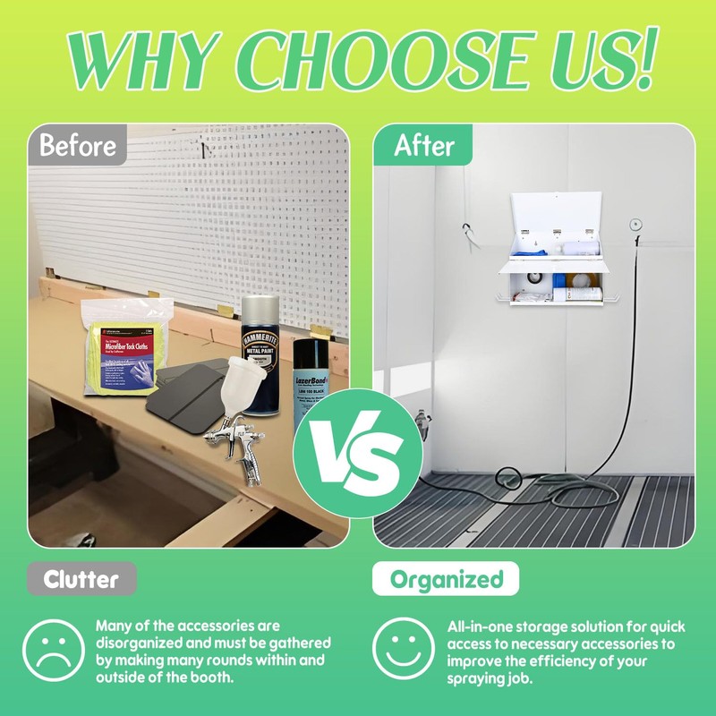 DITKOK White Magnetic Spray Booth Box, Wall Mounted Spray Booth