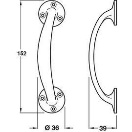 Solmer LTD 152 mm Cabinet Bow Handles Brass Chrome Satin Door Drawer Pull Handle + Screws (Polished Brass)